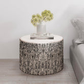 Velvet Timber Cloud Ottoman